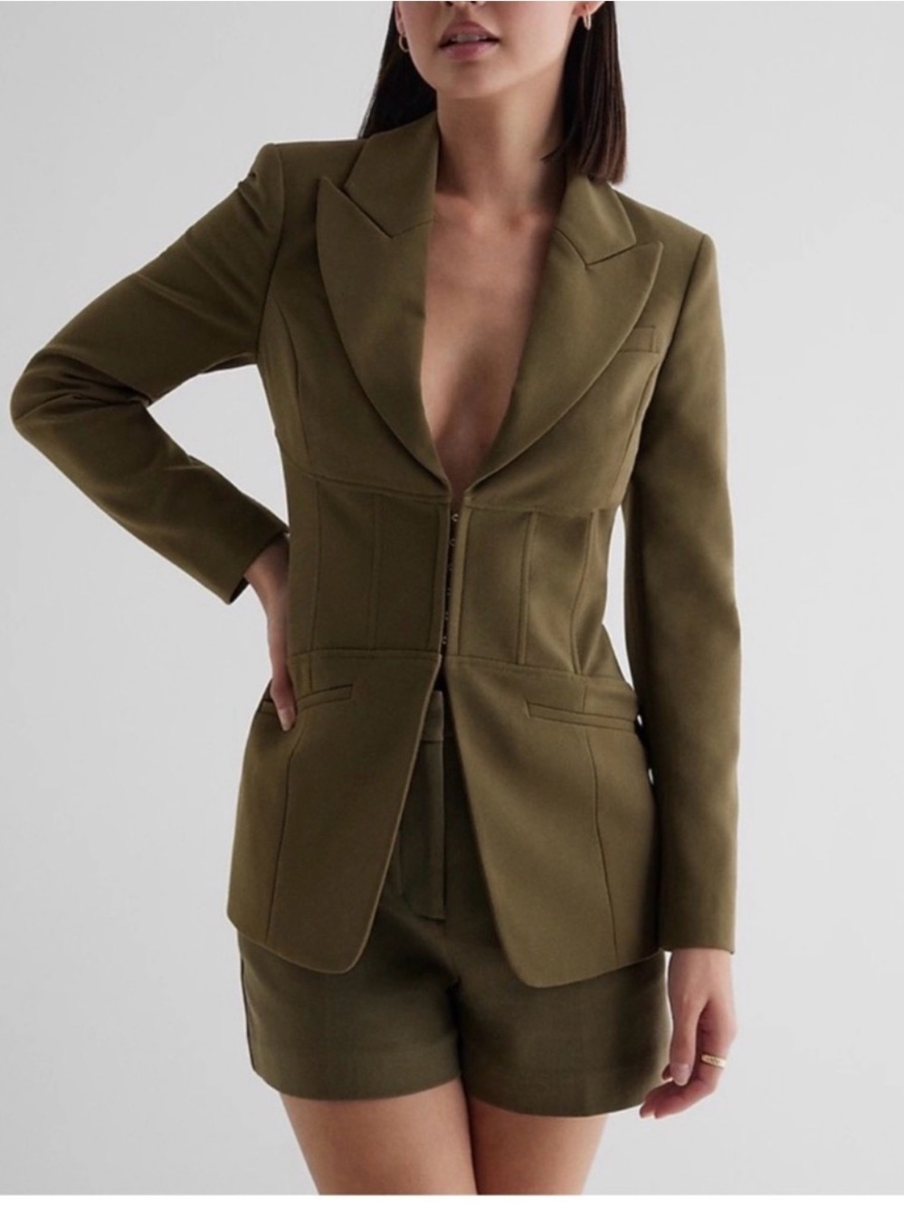 Express Corset Blazer Olive 4 NWT